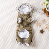 Qi Pet Dog Clothes Thickened Four Legged Warm Locomotive hand khakis XL