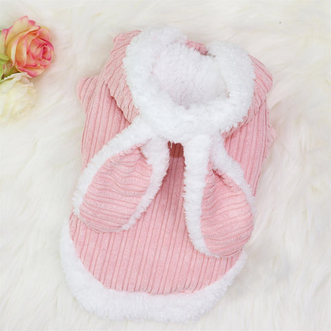 Pet Coat Rabbit Ear Cotton Qichong Small Dog Darling Rabbit Pink L In Australia - Darrahopens