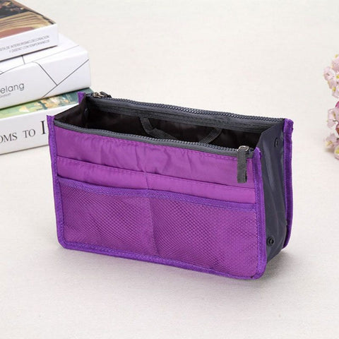 Craftsman Double Zipper Makeup Bag Oxford Cloth Purple In Australia - Darrahopens