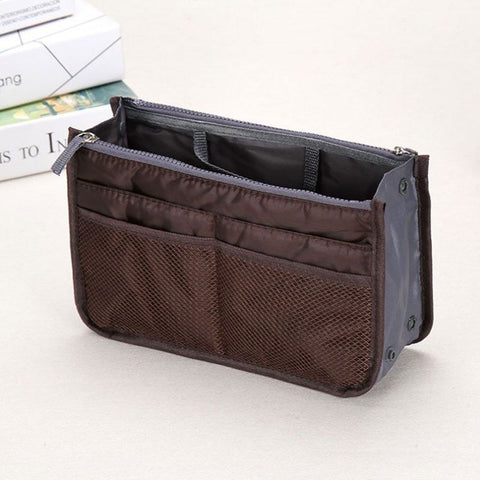 Craftsman Double Zipper Makeup Bag Oxford Cloth Coffee In Australia - Darrahopens