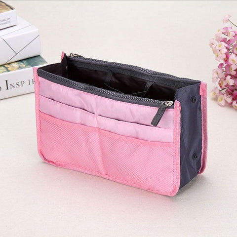 Craftsman Double Zipper Makeup Bag Oxford Cloth Pink In Australia - Darrahopens