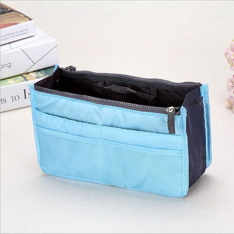 Craftsman Double Zipper Makeup Bag Oxford Cloth Sky Blue In Australia - Darrahopens