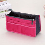 Craftsman Double Zipper Makeup Bag Oxford Cloth Rose Red