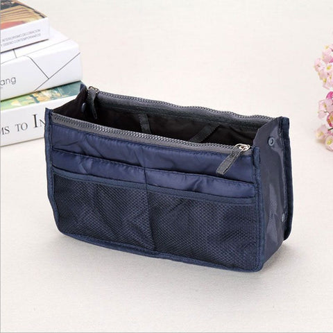 Craftsman Double Zipper Makeup Bag Oxford Cloth Navy