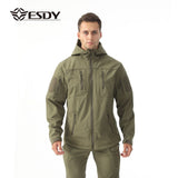 ESDY Men Soft Shell Windproof Jacket Outdoor Green XXL