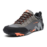 Lefectic Hiking Shoes Genuine Leather Waterproof. Dark gray Orange 43 In Australia - Darrahopens
