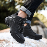 Men High Top Hiking Shoes Winter Warm Size 47 8528 khaki