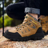 Men Hiking Shoes Minsi Xiusi Mid Top Anti Slip WN-9903-1 khaki 38