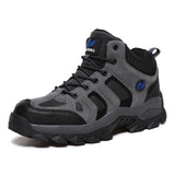 QIFENG Mens High Top Hiking Shoes Anti Slip Rubber Sole Black cotton 44 In Australia - Darrahopens