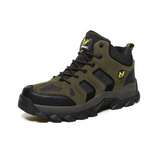 QIFENG Mens High Top Hiking Shoes Anti Slip Rubber Sole Black cotton 44