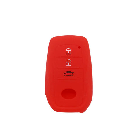 Silicone Key Case For Toyota Corolla 3 Button Red