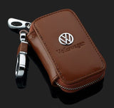 Dazzling Leather Key Holder for Car Keychain. Ford Brown square key bag
