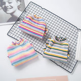 Pet Clothes Rainbow Pattern Small Dog Shirt Rainbow Undershirt sapphire blue