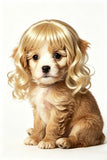 Pet Wig Silver Long Curly Hair