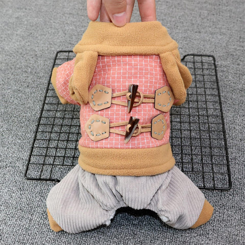 Pet Dog Clothes Odd Pet Four Legged Casual Corner Button Four Leg Pink XS In Australia - Darrahopens