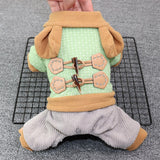Pet Dog Clothes Odd Pet Four Legged Casual Corner Button Four Leg Green XS In Australia - Darrahopens