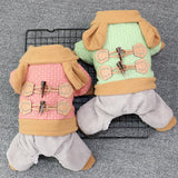 Pet Dog Clothes Odd Pet Four Legged Casual Corner Button Four Leg Green XS In Australia - Darrahopens