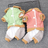 Pet Dog Clothes Odd Pet Four Legged Casual Corner Button Four Leg Green XS In Australia - Darrahopens