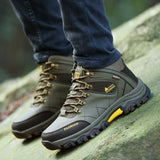 Men Hiking Shoes Waterproof High Top Size 47 8528 Khaki High-Top Cotton Shoes 45