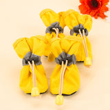 Dog Shoes Waterproof Non-slip Polyester Set 4 Pretty Pet Yellow Monkey shoes In Australia - Darrahopens