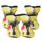 Dog Shoes Waterproof Non-slip Polyester Set 4 Pretty Pet Yellow Monkey shoes 6 In Australia - Darrahopens