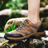Qifeng Men Women Outdoor Breathable Hiking Shoes Army Green 36