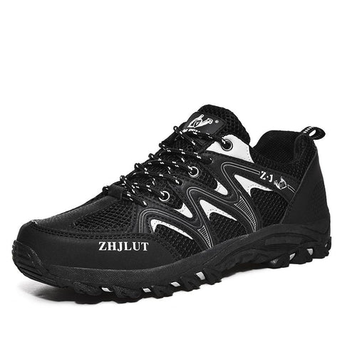 Qifeng Men Women Outdoor Breathable Hiking Shoes Black 40