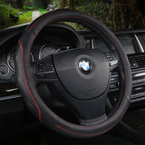 Li Xiao Car Steering Wheel Cover 38cm Cowhide Black Red Black Cafe