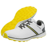 THESTRON Men's Waterproof Golf Shoes Microfiber Upper White US 8.5 (EUR 41.5)