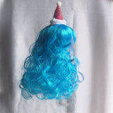 Pet Dog Cat Wool Wig Blue Wave Christmas