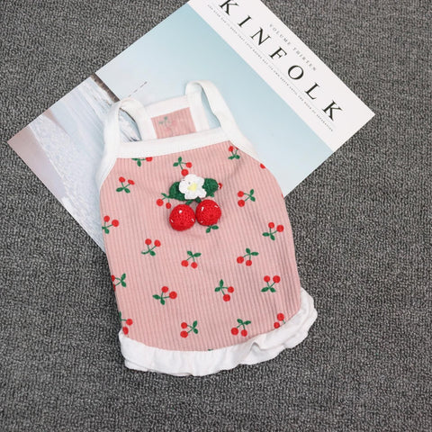 Pet Clothing Odd Pet Cherry Cat Dog Vest Cherry Small Sling Pink XXL In Australia - Darrahopens