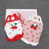 Pet Clothing Odd Pet Cherry Cat Dog Vest Cherry Small Sling Pink XXL