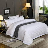 Hotel Style Quilt Cover 4 Piece Bedding Set White satin strip for economy homestay hotel 1.5x 2.1 m quilt cover