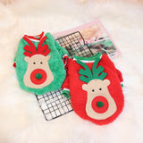 Qichong Pet Fleece Vest for Dogs and Cats Fawn bumping red XS