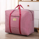 Oxford Cloth Travel Storage Bag Waterproof Fold. Wine red stripes Medium 42X32X17cm In Australia - Darrahopens