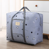 Oxford Cloth Travel Storage Bag Waterproof Fold. Gray geometry Medium 42X32X17cm