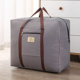 Oxford Cloth Travel Storage Bag Waterproof Fold. Coffee Stripe Medium 42X32X17cm In Australia - Darrahopens