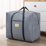 Oxford Cloth Travel Storage Bag Waterproof Fold. Dark blue stripes Medium 42X32X17cm