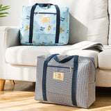 Oxford Cloth Travel Storage Bag Waterproof Fold. Dark blue stripes Medium 42X32X17cm In Australia - Darrahopens