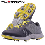 THESTRON Men Golf Shoes Waterproof Casual gray green 10.5