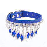 Dog Collar Mountain and water PU Princess Style Blue XS# 1.3cm wide * 25cm total length, neck circumference 17cm-22cm In Australia - Darrahopens