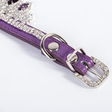 Dog Collar Mountain and water PU Princess Style Blue S# 1.3cm wide * 30cm total length, neck circumference 22cm-27cm