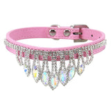 Dog Collar Mountain and water PU Princess Style Blue S# 1.3cm wide * 30cm total length, neck circumference 22cm-27cm