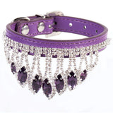 Dog Collar Mountain and water PU Princess Style purple S# 1.3cm wide * 30cm total length, neck circumference 22cm-27cm In Australia - Darrahopens