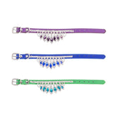 Dog Collar Mountain and water PU Princess Style Green M# 1.3cm wide * 35cm total length, neck circumference 26cm-32cm