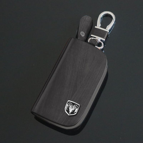 Dodge Leather Key Case Wood Grain Brown Wood Grain Bag-(Black) In Australia - Darrahopens
