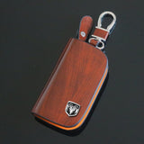 Dodge Leather Key Case Wood Grain Brown Wood Grain Bag-(Brown)