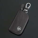 Dodge Leather Key Case Wood Grain Brown Wood Grain Bag-(Brown)