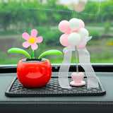 Tang Yi Solar Car Decoration Sunflower Red sunflower + spring pink and white balloon + small diamond pad