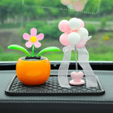 Tang Yi Solar Car Decoration Sunflower Orange sunflower + spring pink white balloon + small diamond pad In Australia - Darrahopens